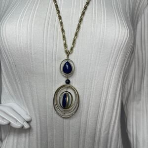 Chico's silver tone pendant necklace chunky chain link signed costume jewelry